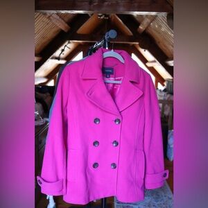 Lands' End Women's Vibrant Pink Peacoat